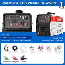 ANDELI AC DC TIG 용접기 TIG-250PE MMA 펄스 알루미늄 스폿 220V, 03 220V LED suit1