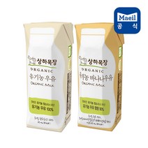 상하목장 유기농우유 125ml 세트, 1개, 흰우유 125ml 48팩+바나나우유125ml 24팩