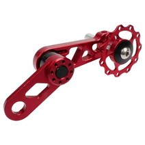자전거 체인가이드 패드 litepro 11t chain presser 접이식 알루미늄 합금 rear derailleur chain guide pulley for oval, 빨간색
