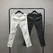 맨스토리 빅사이즈 남자 슬림핏 스판 지퍼 카고 밴딩 팬츠