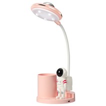 락톡토끼 우주인 책상용 LED조명 볼펜통일체형 2종색상 아이방 학습 공부 탁상용등, 우주인핑크