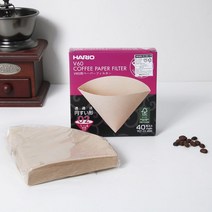 하리오 V60 커피 종이 필터, 필터 40매(중)