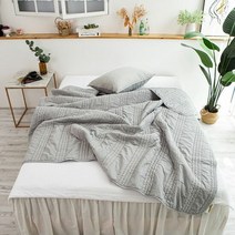 1300K 100수 고밀도 워싱면 버터 그레이 차렵침구 싱글 기본셋
