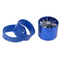 자동차 수정 공기 흡입 터빈 터보 가스 연료 오일 세이버 팬 공기 흡입 호스에 맞는 터보 과급기 터빈 65-74mm, 단면 블루