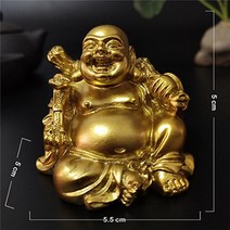 황금 웃음 부처님 동상 중국 풍수 행운의 돈 maitreya 불상 조각 인형 집 정원 장식 동상, 금2