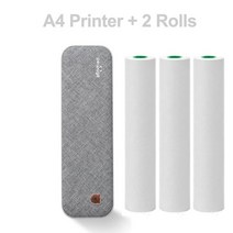 슬림 무선 프린터 휴대용 Peripage A4 직접 열전 사 모바일 포토 Bluetooth 203 인치 당 점 wth 1 롤 용지 A40 159684, A4 Add 2 Rolls Paper, 02 Black