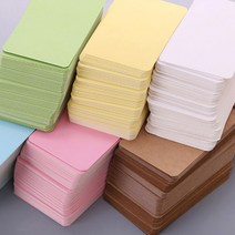 다용도 고급 예쁜 컬러 무지 단색 솔리드 켄트지 사각 종이 미니 메시지 메모 단어 공부 학습 카드 다꾸 메모지 명함지 녹색 그린 100p, 화이트