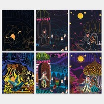6세놀이 동화일러스트 스크래치아트 페이퍼 집중력 어린이집 키즈 성취감 유치부 유아용 유치원 집콕