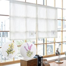 [모모제작소]가을연가 자수 북유럽 코튼 가리개커튼 65x77(2장)