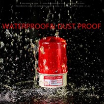 경광등 차량용 주차장 비상등 유도등 dc 12v 24v 48v led-1101j 빨간색 노란색 녹색 파란색 경고등 램프 사이렌 소리 및 부저가있는 회전 산업 경고, 12v 레드