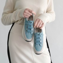 [쿠션 깔창] 게일 여성 키높이 벨크로 주얼리 슬립온 4cm