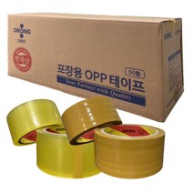 오공 경포장 중포장 OPP 박스테이프 청테이프 투명 국내산 수입산 아크릴 러버, 오공국산면테이프(녹색) 7m(50개)