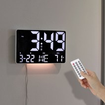 레벤데코 큰숫자 LED 디지털 날짜 요일 캘린더 탁상겸용 벽시계, 블랙, 상세페이지 참조