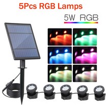 태양광 LED RGB 수중 램프 IP68 방수 수족관 풍경 탱크 분수 연못 스포트라이트 정원 잔디 수영장, 05 5pcs RGB Lamp
