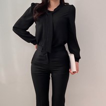 투디 라운드넥 리본 타이 블라우스 국내제작 2color