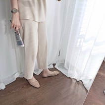 홀가먼트 밴딩 골지 니트 팬츠