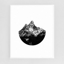 [천삼백케이] [캔버스뮤지엄] 산 bw[알루미늄 메탈 액자4컬러] 12호, D