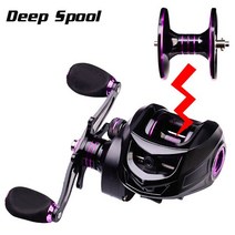 베이트 캐스팅 릴 18 + 1BB 7.2:1 기어비 캐스팅 릴 부드러운 금속 낚시 릴 배스 낚시용 스풀 유형 2 개, 02 Deep Spool_01 왼쪽