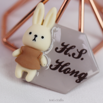 토리크래프트-레빗 이름 이니셜 수제 골프 볼마커 제작 홀인원답례품 볼마크 햇클립, 아이보리