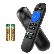 Yimaut 모든 Hisense Roku TV용 리모컨 32인치 40인치 43인치 50인치 58인치 65인치 70인치 75인치 85인치 Bcm TV 커버와 손목 스트랩이 내장 (글, Black Remote