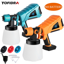 페인트 스트레이 건 무선 yofidra 21v 1000ml 전기 스프레이 건 18v 3, 스프레이 건-오렌지