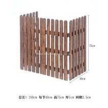 탄화방부목 폴딩 펜스 울타리 칸막이 베란다 정원 화단 낮은울타리 화분가리개 원목 휀스, 카본 160×75cm