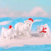 북극곰 크리스마스 미니어처 동물 피규어 테라리움재료, 3. 목도리 어린곰