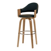 하이파 첼로우드 원목회전바텐의자 H780~600mm 색상4, 블랙 좌판높이 600