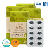 휴럼 비너지 은행잎 기억력 식물성 4박스, 4개, 12g