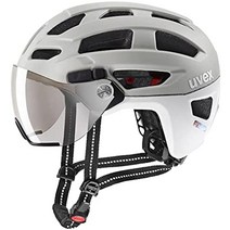 자전거 헬멧 uvex 피날레 바이저 바이저가 있는 led 조명 독일산, 모래흰색 매트, 56-61cm, 샌드화이트 매트