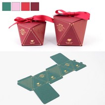 발렌타인 화이트데이 초콜릿 선물포장 케이스 5개 쇼핑백 리본 미니, 소 - 레드