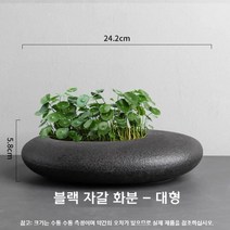 특이한 꽃꽂이 화분 화기 꽃병 화병 녹색식물 도자기 세라믹, 블랙 자갈 화분 대형