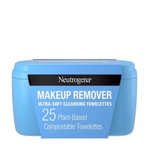 Neutrogena 뉴트로지나 메이크업 리무버 페이셜 클렌징 티 먼지 기름 및 워터프르프 마스카라를 지우는 데일리 페이스 물티슈 순한 알코올 프리 25개입 237181