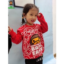 일본 패션 2022 봄여름 BAPE 아동복 남녀 키즈 캐릭터 풀오버
