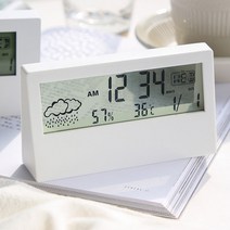투명창 전자 온습도계 디지털 온도습도계 화이트