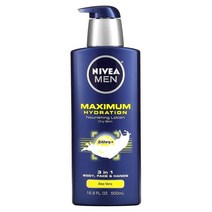 Nivea (니베아) Nivea 남성용 맥시멈 하이드레이션 3-in-1 너리싱 로션 알로에베라 500ml(16.9fl oz), 4개