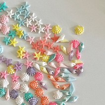 미술 부자재 조개 소라 고동 불가사리 네일파츠 네일아트 레진아트 재료 슬라임재료 여름 바다 제주도 부산, 불가사리_베이비핑크_5개묶음
