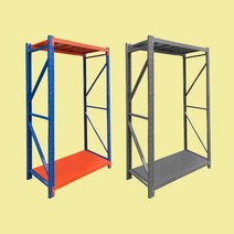 중량랙 3단 가로 100 X 깊이 60 X 높이 200 하중 200kg 엠보싱앵글 하이랙 중량렉 철앵글 메탈 창고선반 조립식앵글 철제앵글 랙 렉 무볼트 경량랙, 독립형(3단/2칸), 그레이