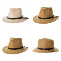 인디아나존스 카우보이 인조가죽 모자 중년페도라 정글모 신사모자