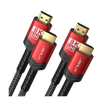 4K HDMI Cable 2 Pack 6ft JSAUX 18Gbps High Speed 2.0 Braided Cord 60Hz HDR 2K 1440P 144Hz 1080p HDCP, 6ft_Red | 2