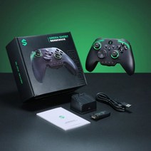 BLACKSHARK 그린 고스트 블루투스 무선 게임패드 홀 마그네틱 진동 게임 핸들 컨트롤러 스팀 스위치 Xbox용 3 가지 모드, with RGB base