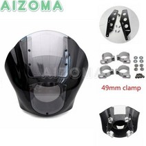 Harley Davidson 호환 할리 호환 다이나 로우 라이더 슈퍼 와이드 글라이드 19862017 Sportster XL 1200 883 Iron 용 스모크 오토바이 쿼터 프론, clear 49mm clamp