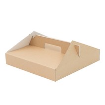 크라운포장 손잡이형 크라프트(KP) 사각 피자박스 9인치(255 X 255 X 45mm) 50개입 포장 음식 단상자 식품 패키지 용기, 50개