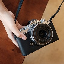 니콘 zfc 카메라 가방 숄더 크로스 가죽 커버 미싱글 소가죽 베이스 z-fc 빈티지 필름기 액세서리 적용, Zfc 블랙
