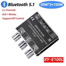 블루투스 ZK-MT21 100W 2.1 채널 서브 우퍼 디지털 파워 앰프 스테레오 채널, XY-E100L