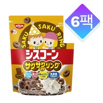 Nissin Cisco Sisakone Sukusaku 링 초콜릿 시리얼 간식 아침식사 150g 6팩