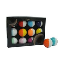 Nitro 니트로 이클립스 골프공 독특한 2색 혼합 컬러, White/Multicolor