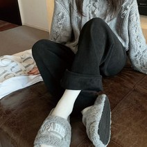 [랜덤플레이] 소프트 허리 밴딩 기모 안감 와이드 팬츠
