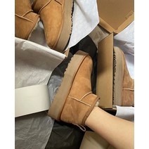 울트라 미니 플랫폼 부츠 디자이너 여성 겨울 발목 호주 스노우 바닥 가죽 따뜻하고 푹신한 퍼 신발