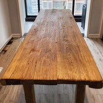 고재테이블 카페 업소용 테이블 8인용식탁 통원목식탁, 일체형, 120x60x75
